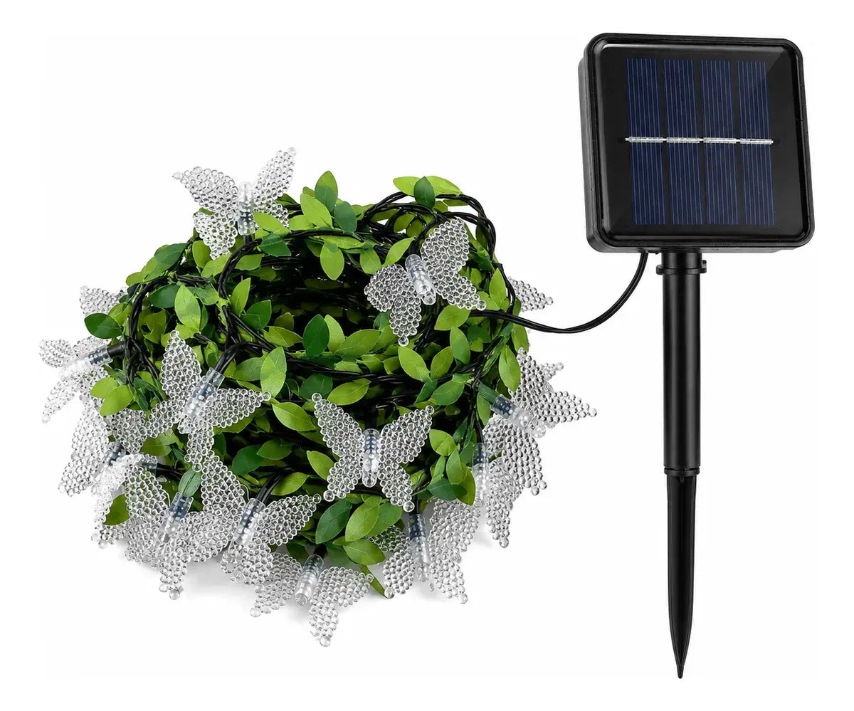 Guirnalda Solar LED de Mariposas 2m para Navidad y Decoración Navideña