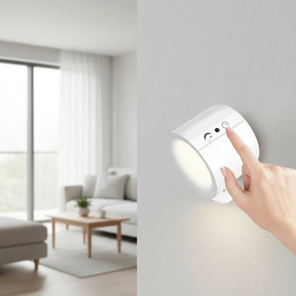 Lámpara LED De Pared Inalámbrica Magnética 360° Con Control Remoto Recargable