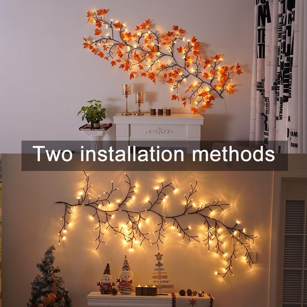 Guirnalda De Hojas Led Otoñal Decorativa Con Control Remoto