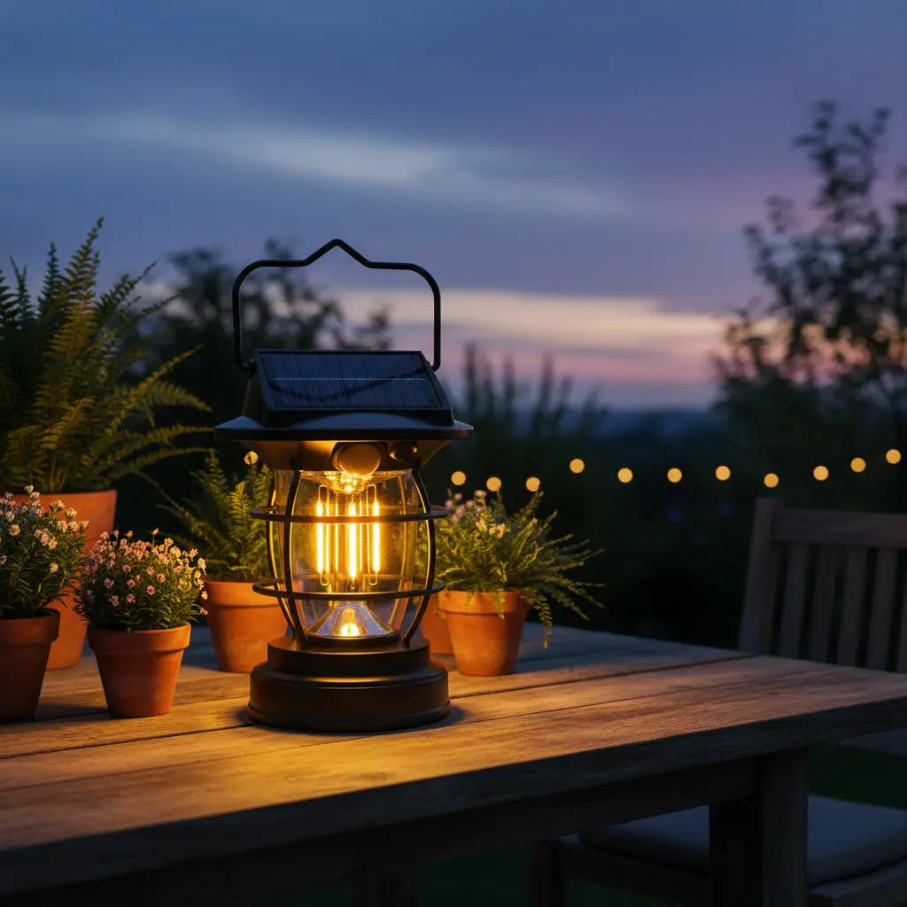 Lámpara Solar Con Sensor De Movimiento IP65 Para Jardín Terraza Patio Recargable