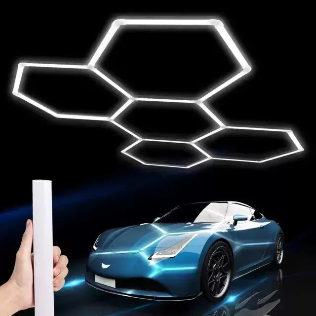 Luz LED Hexagonal Modular 192W 6500K para Techo, Talleres y Barberías