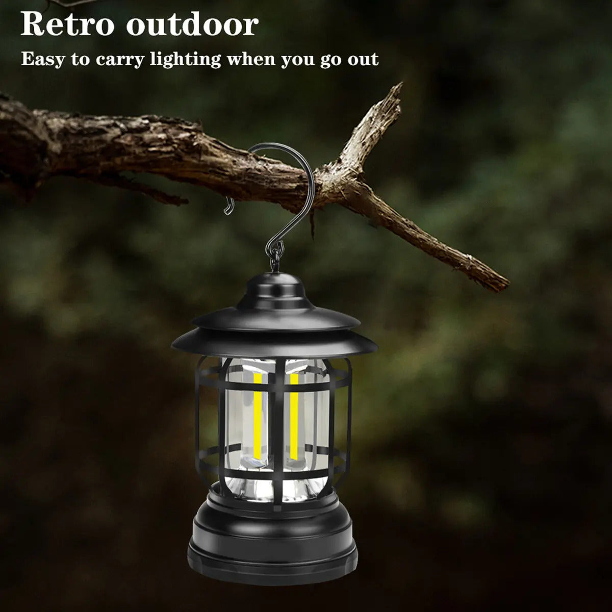 Linterna Camping COB 360 Luz Calida USB ABS Portatil