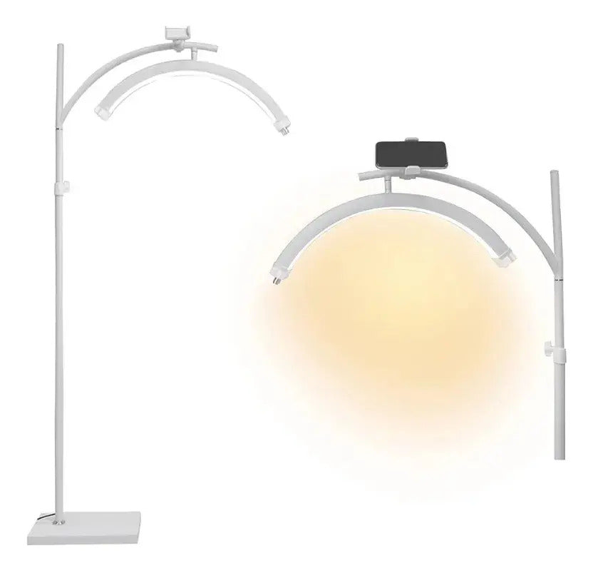Lámpara Media Luna LED 36W de Pie con Control para Pestañas, Maquillaje y Estética