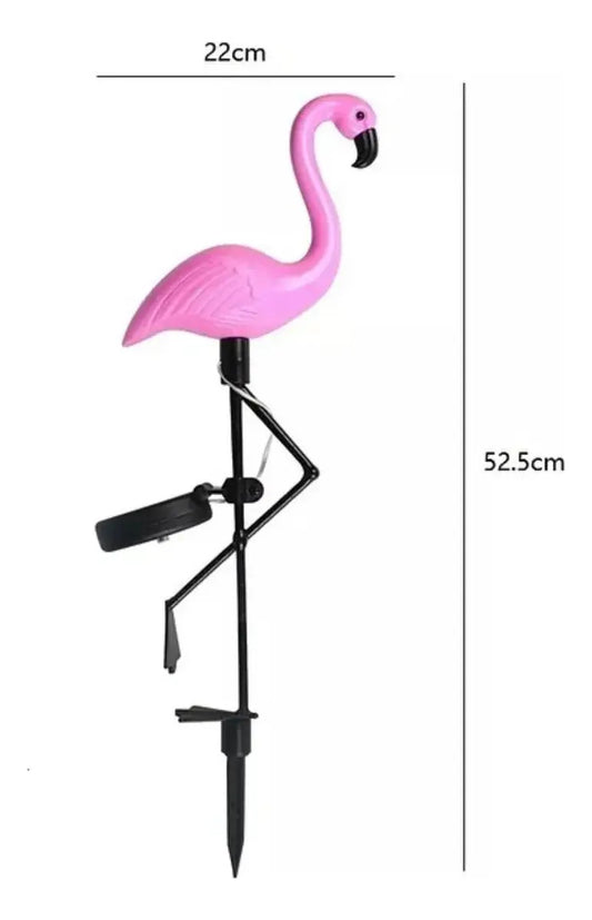 Pack 3 Estacas Solares Flamenco Rosado LED Jardin