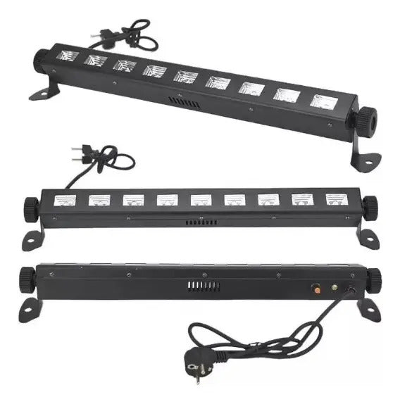 Vistas de la barra de luz negra LED con soportes de montaje ajustables