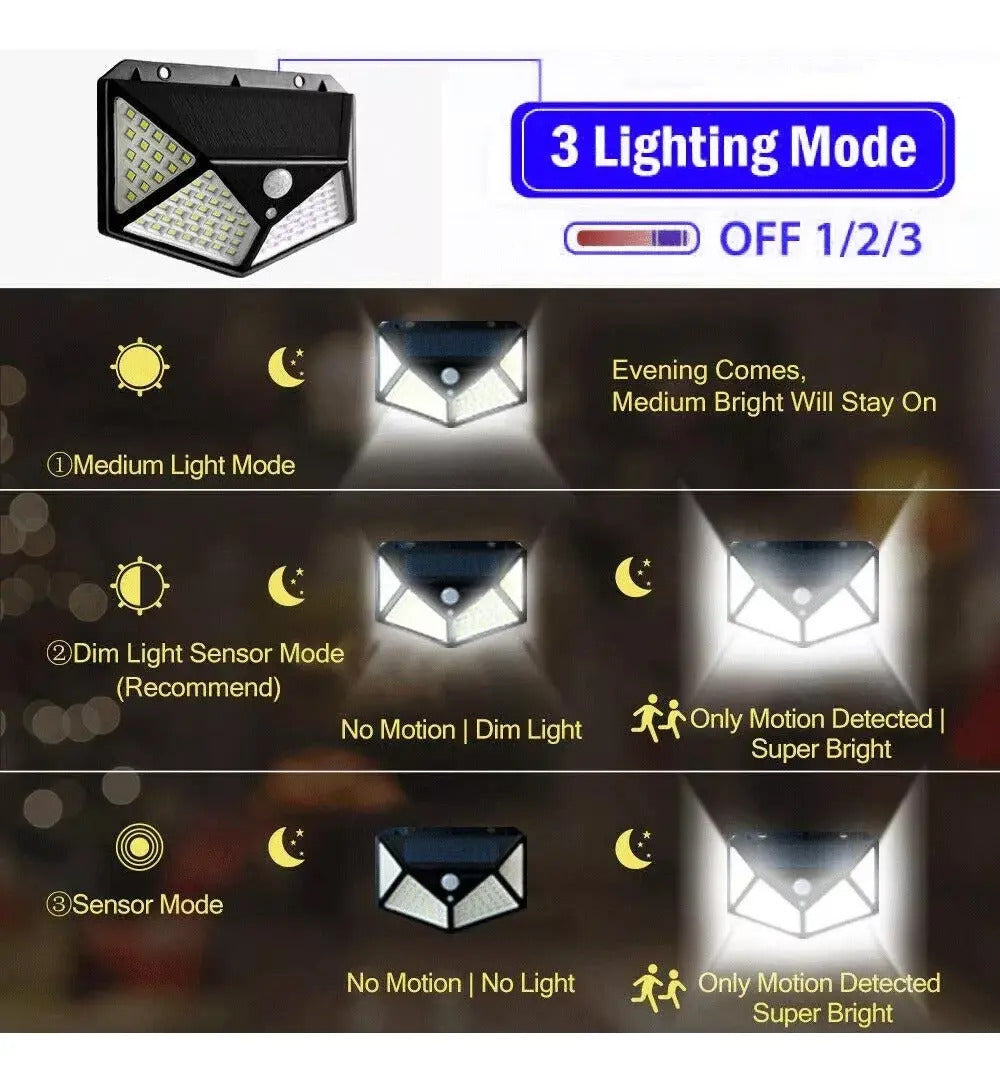 Iluminación solar exterior 6500K para seguridad nocturna del hogar