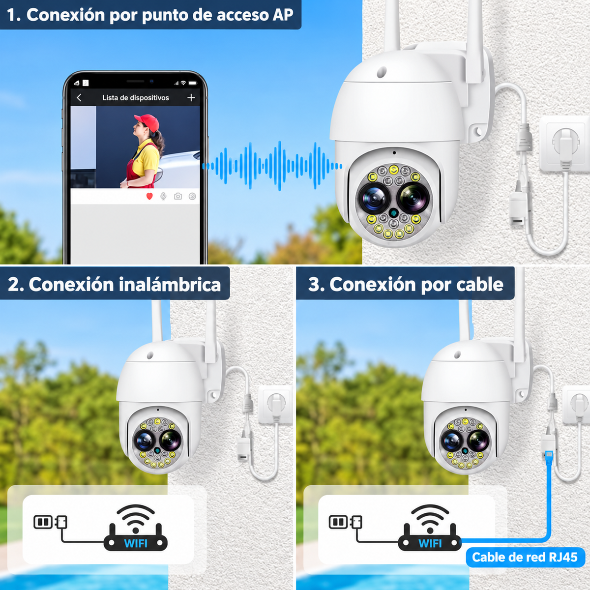 Camara de Seguridad WiFi 4MP Doble Lente PTZ Yoosee