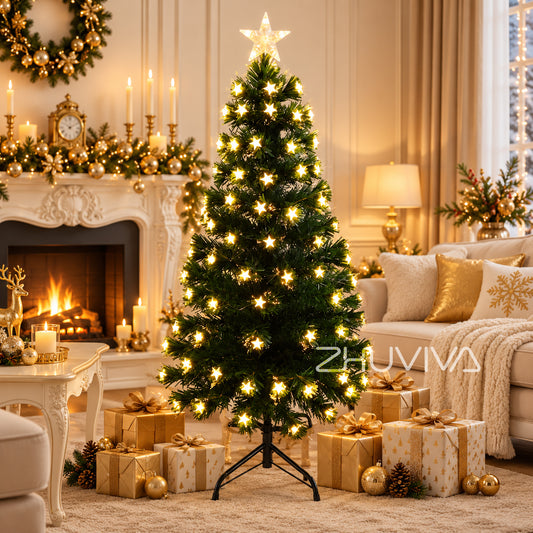 Árbol de Navidad 1,2 m con 85 Luces Cálidas y Estrella