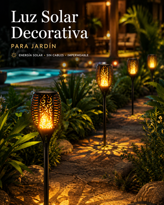 ZHUVIVA Antorcha Solar LED Exterior 58cm con Estaca para Jardín