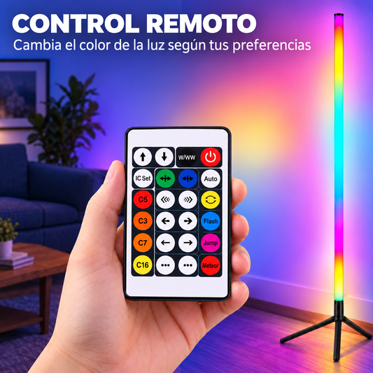 Lámpara de Pie LED RGB 1 m con Trípode para Dormitorio y Decoración