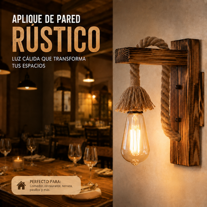 Lámpara Pared De Madera Americana Para Hoga