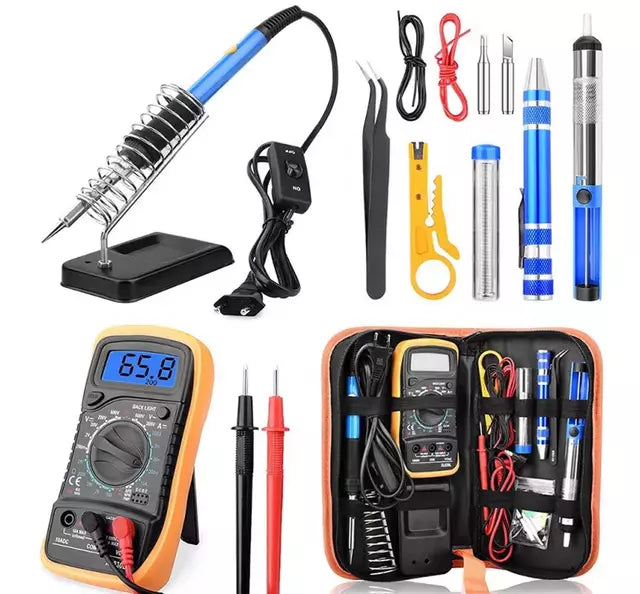 Kit de Soldadura Electrónica 60W con Multímetro y Accesorios
