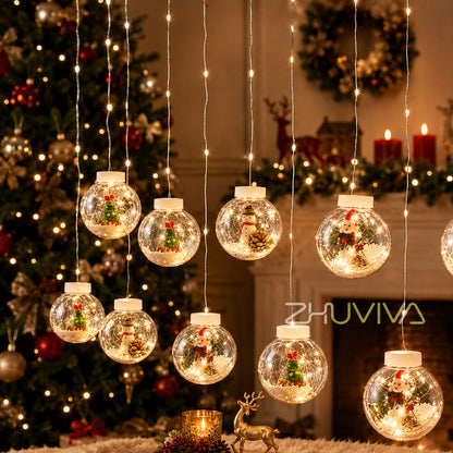 Cortina de Luces LED Cálidas 3 m con 160 Luces para Navidad y Decoración