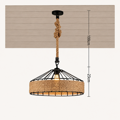 Lámpara colgante de ratán 30 cm y 40cm para mesa de comedor y cocina