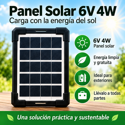 Ventilador Solar Portátil 2 en 1 con Lámpara LED y Panel 6V para Camping, Hogar y Emergencias