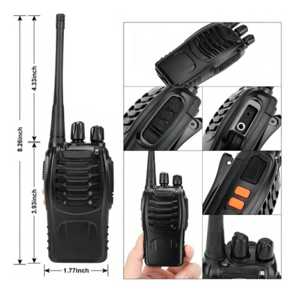 Dimensiones y detalles del walkie talkie portátil Baofeng BF-888S