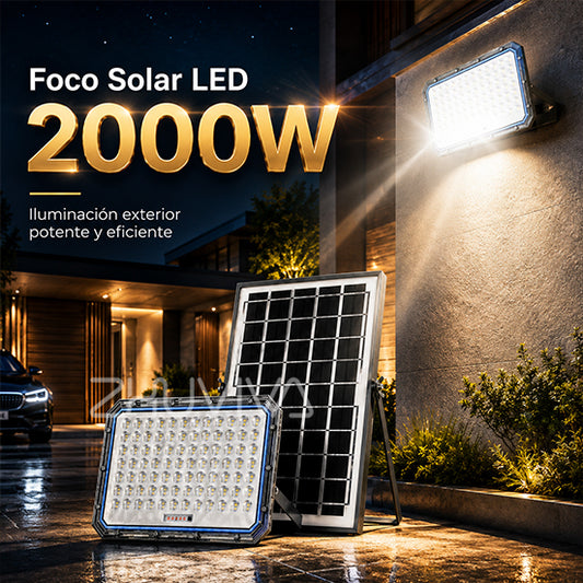 Reflector solar LED 2000W con panel solar de alta eficiencia para exteriores
