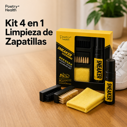 Kit Limpieza Zapatillas 4 en 1 con Espuma 150 ml y Cepillos