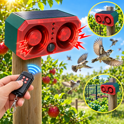 Alarma Solar con Sensor de Movimiento 130 dB, Luz Flash y Control Remoto