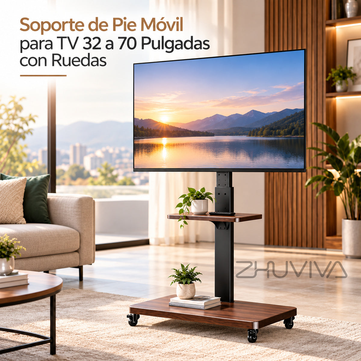 Soporte de Pie Móvil para TV 32 a 70 Pulgadas con Ruedas