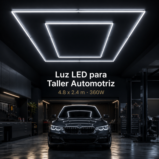 Kit de Luces LED de Techo 4.8x2.4m Luz Fría para Garaje