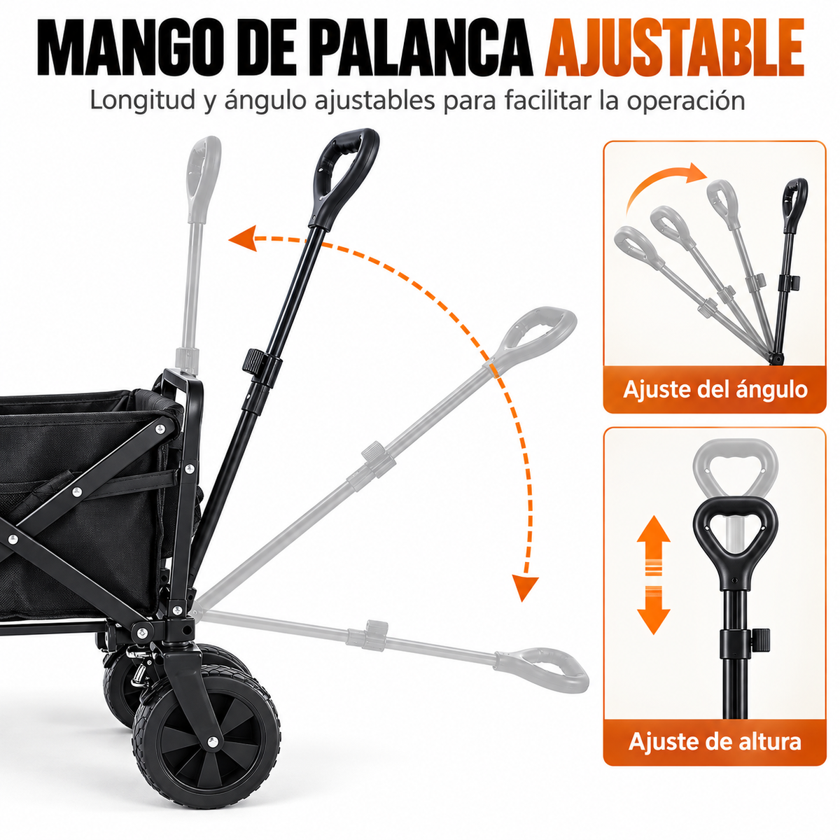 Carrito Plegable Multiuso 100 kg con Ruedas para Compras, Camping y Playa
