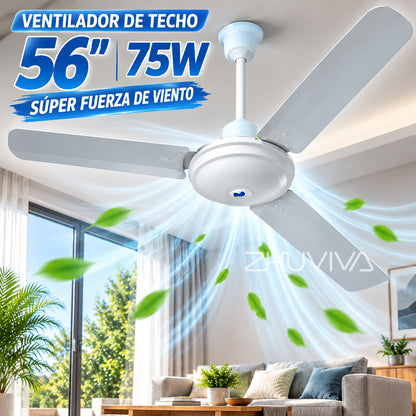 Pack 3 Ventiladores de Techo Blancos 142 cm con 3 Aspas con Función Turbo