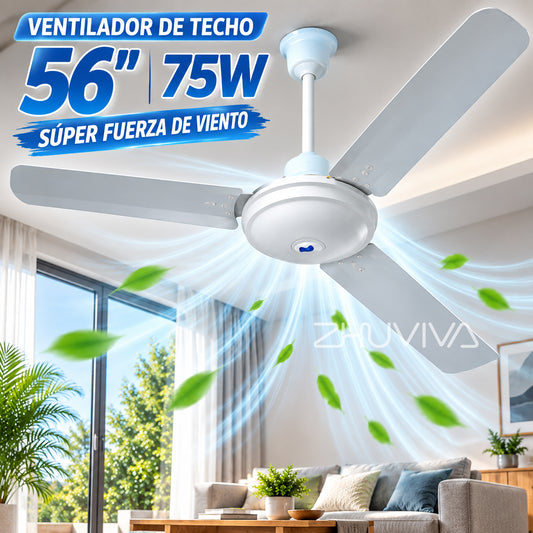 Pack 3 Ventiladores de Techo Blancos 142 cm con 3 Aspas con Función Turbo