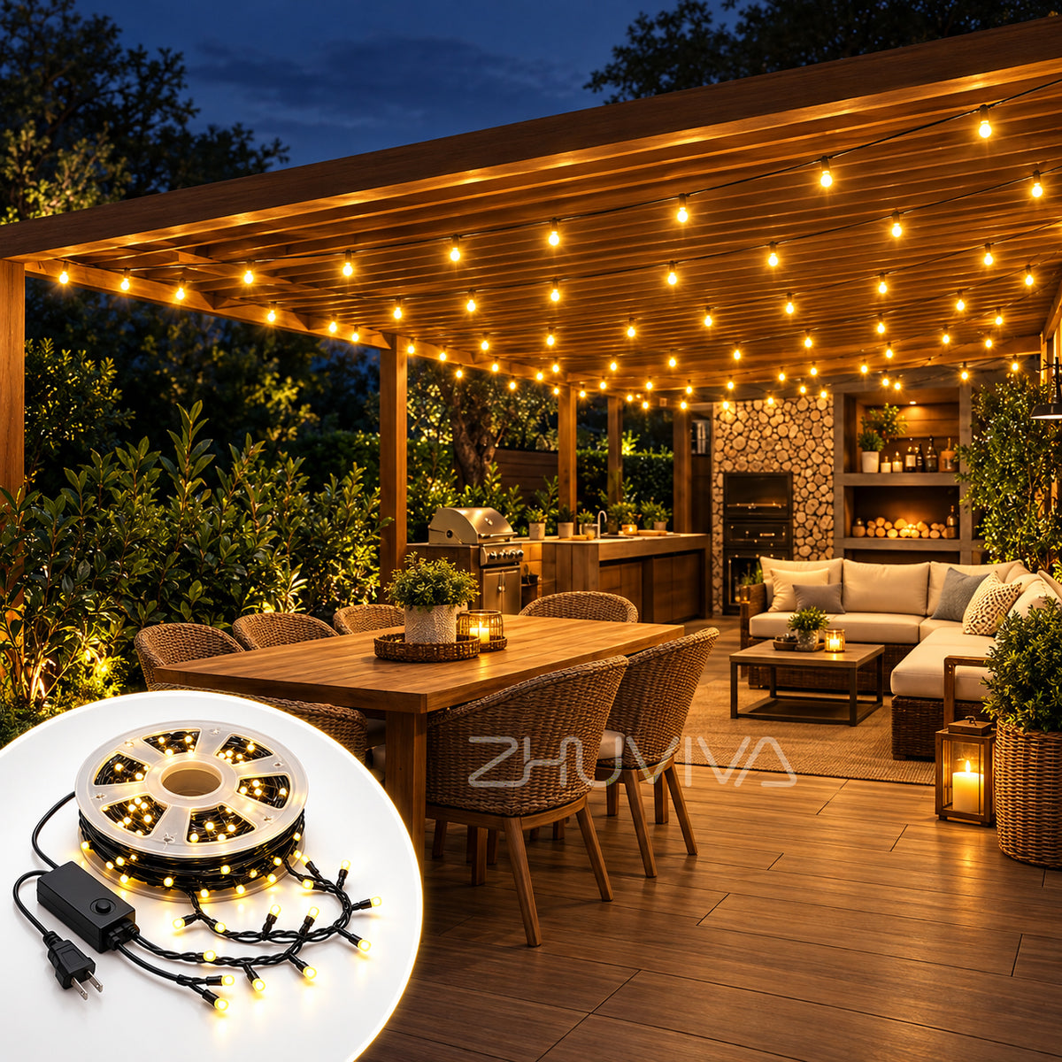 Guirnalda LED 50 m con 240 Luces Cálidas para Exterior