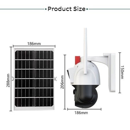 Cámara solar 360° wifi 4mp exterior inalámbrica doble lente