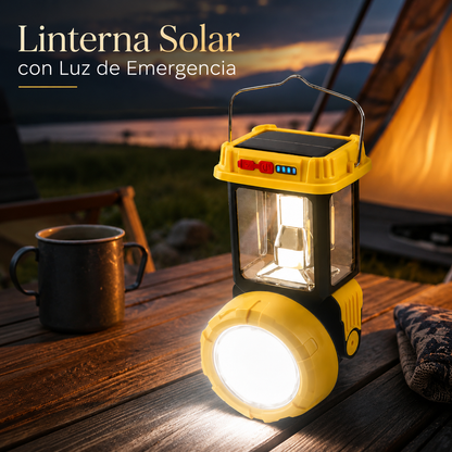 Linterna Farol LED Recargable 2 en 1 USB-C 480 lm con Panel Solar