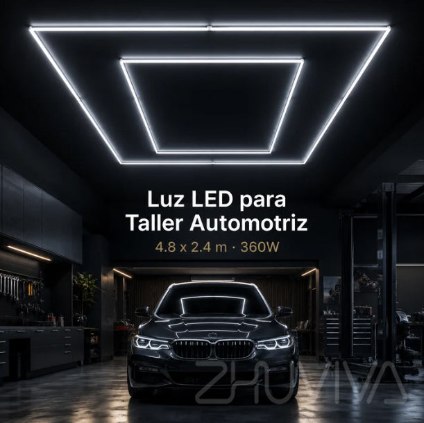 Kit luz LED de techo 4,8 x 2,4 m 360W para taller automotriz