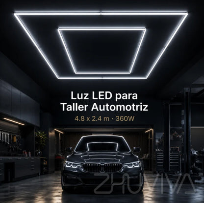 Kit luz LED de techo 4,8 x 2,4 m 360W para taller automotriz