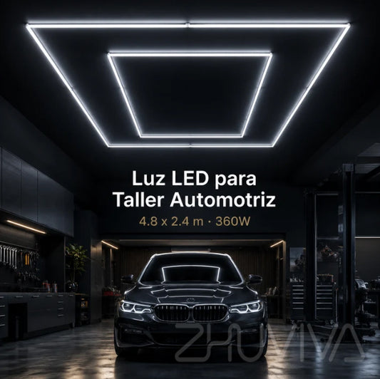 Kit luz LED de techo 4,8 x 2,4 m 360W para taller automotriz