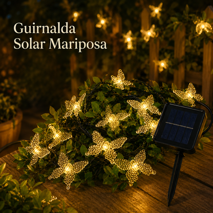 Guirnalda Solar LED de Mariposas 2m para Navidad y Decoración Navideña