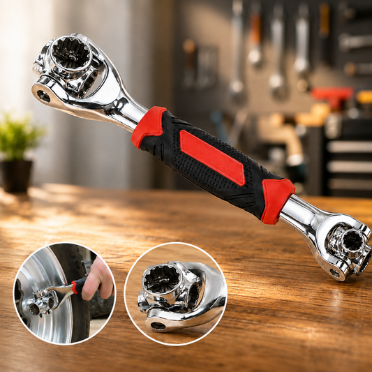 Llave Multiuso 48 en 1 con 8 Medidas y Cabezal Giratorio