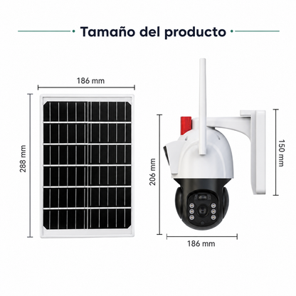 Medidas de cámara solar de doble lente y panel para instalación exterior
