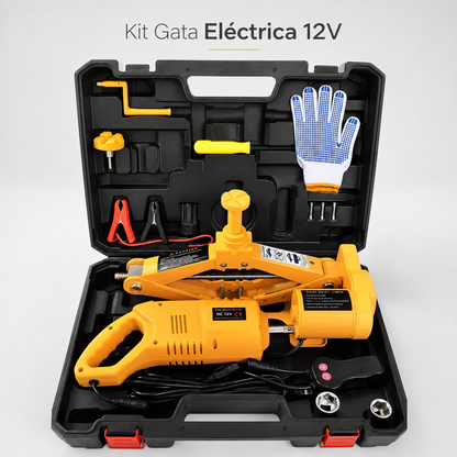 Kit Gata Eléctrica Para Autos 12 V con Llave de Impacto y LED