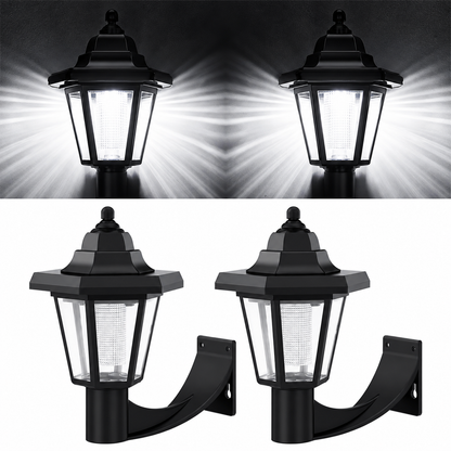 Pack 2 Faroles Solares LED de Pared 6000K para Jardín