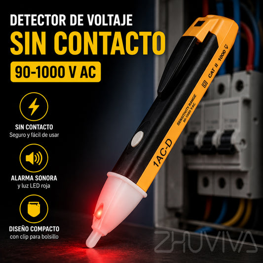 Detector de voltaje sin contacto 90 a 1000 V AC tipo lápiz