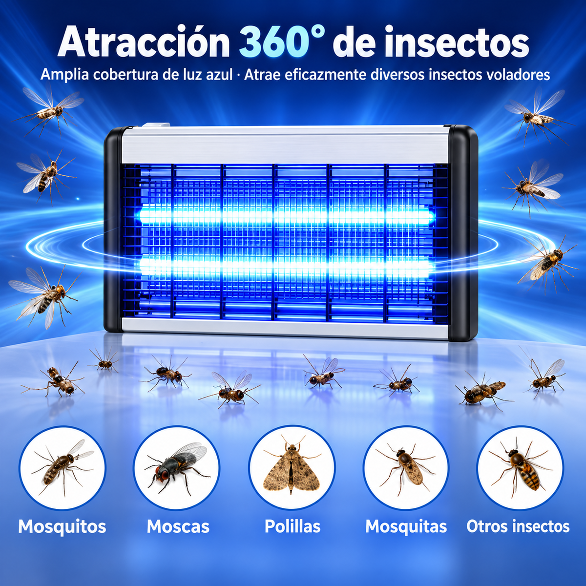 Lámpara UV Mata Mosquitos y Moscas 220 V para Interior