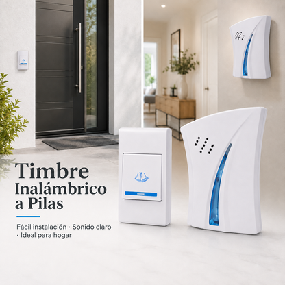 Timbre Inalámbrico A Pila Portátil Para Casa Y Oficina