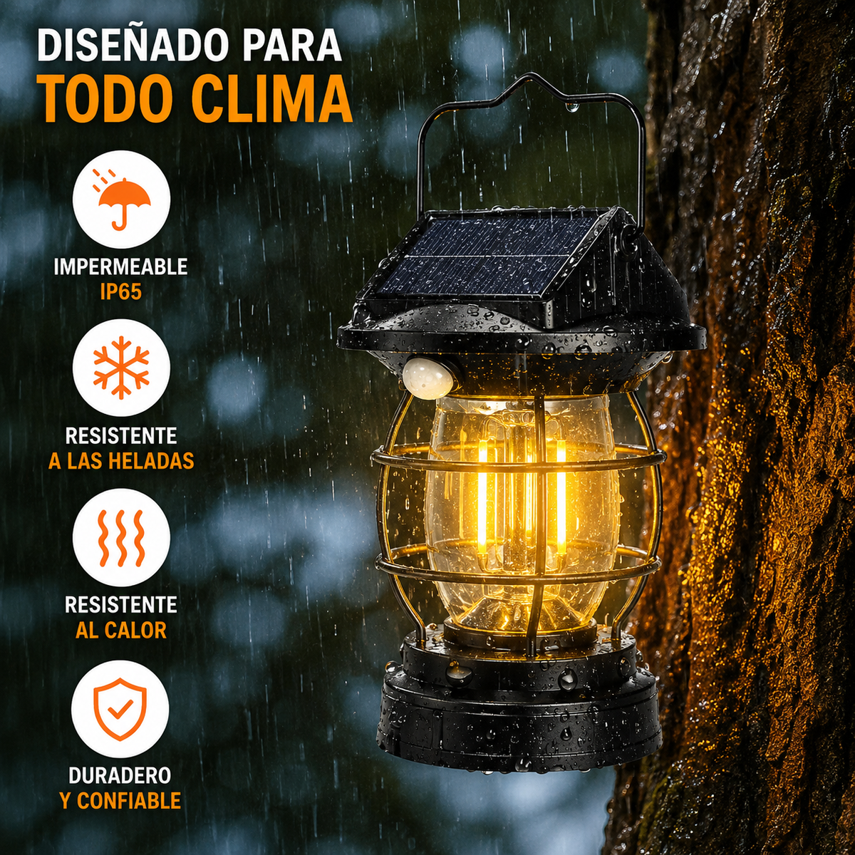 Protección IP65 del farol solar portátil para uso exterior
