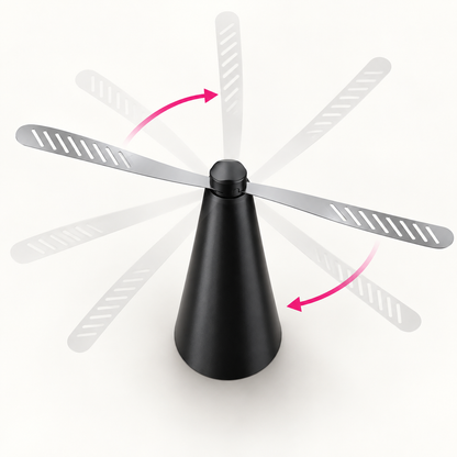 Ventilador Repelente de Moscas Negro para Mesa sin Químicos, Portátil para Terraza, Quincho y Camping