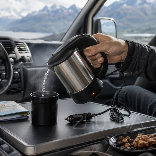 Hervidor Eléctrico Portátil 12 V para Auto 500 ml con 2 Tazas