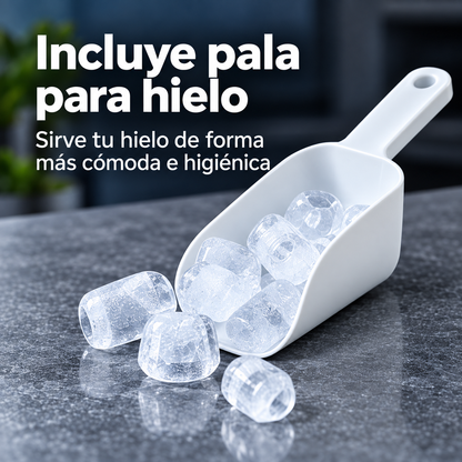 Máquina de Hielo Portátil 85W 12 kg/día con Autolimpieza para Hogar, Cocina, Quincho y Fiestas