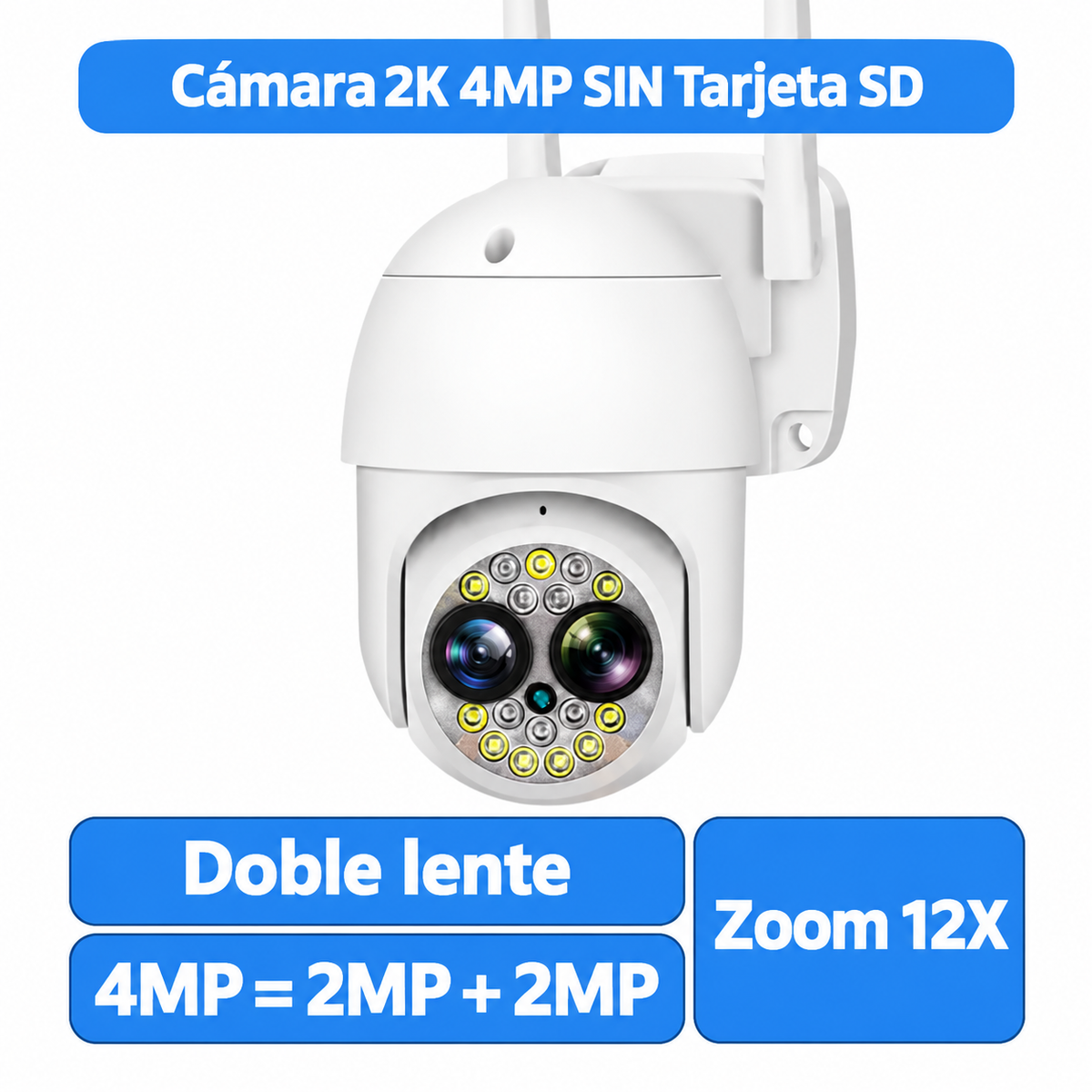 Camara de Seguridad WiFi 4MP Doble Lente PTZ Yoosee