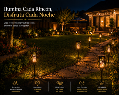 ZHUVIVA Antorcha Solar LED Exterior 58cm con Estaca para Jardín