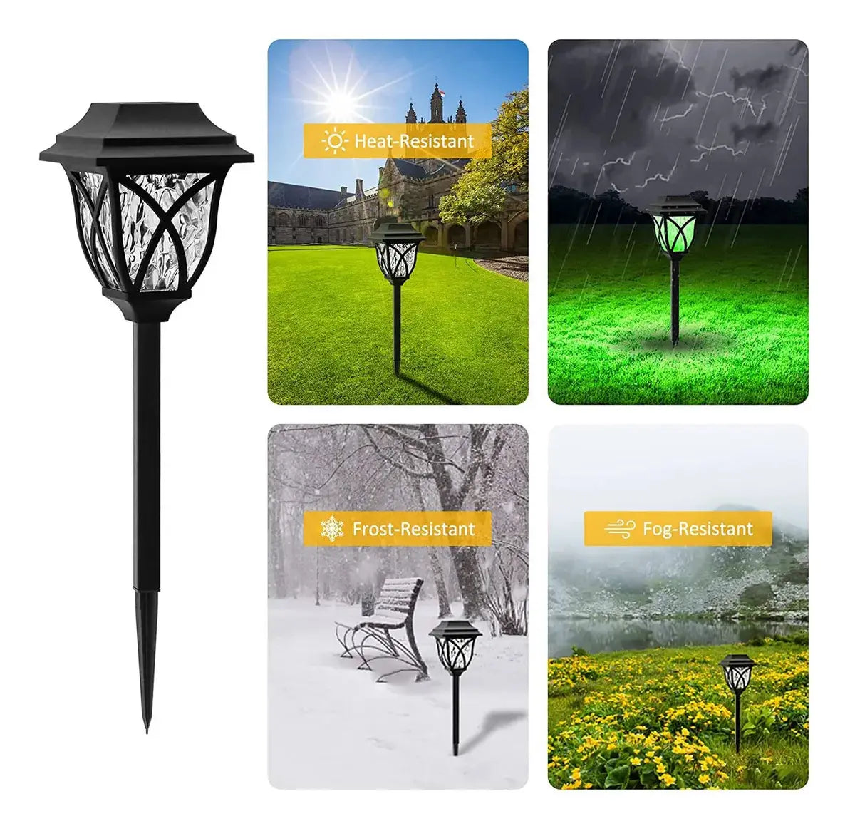 Pack 6 Faroles Solares LED de Estaca 6000K para Jardín y Sendero