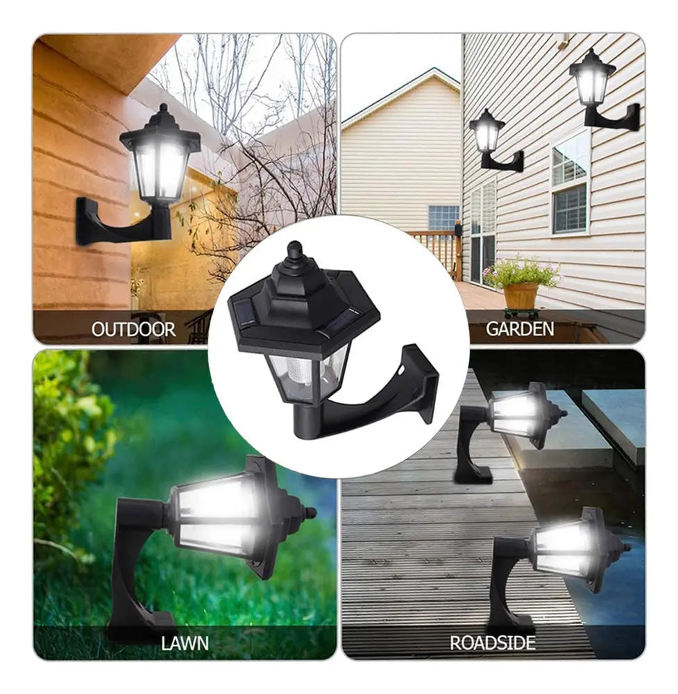 Pack 2 Faroles Solares LED de Pared 6000K para Jardín